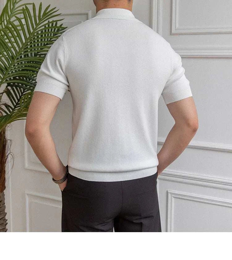 Premium British Polo Shirt for Men - Classic Casual Cotton Knit Top for Golf, Work & Everyday Wear