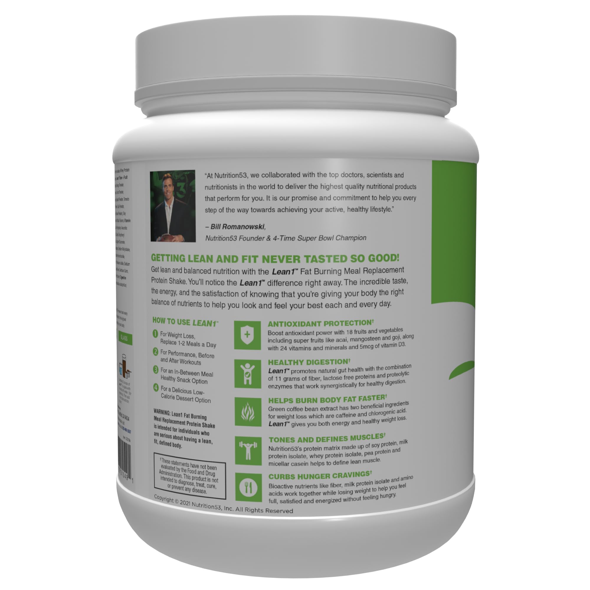 Lean1 Meal Replacement Protein Powder - Chocolate Flavor, 15 Servings | High Protein Shake for Weight Loss & Muscle Gain | Perfect for Breakfast, Post-Workout & Busy Lifestyles