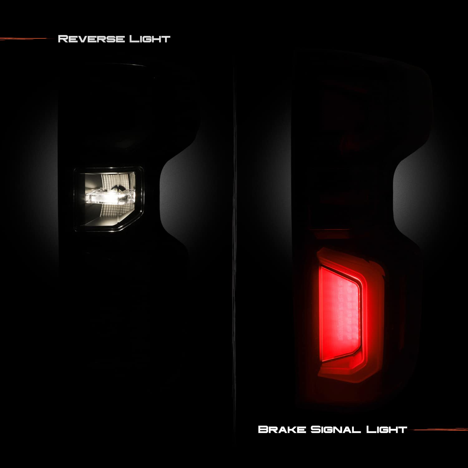AKKON LED Black Tail Lights Brake Lamp Pair for 2019-2022 Chevy Silverado 1500 (Driver & Passenger Side) - Upgrade Replacement for Incandescent Bulbs - Enhanced Visibility & Style for Night Driving & Off-Road Adventures