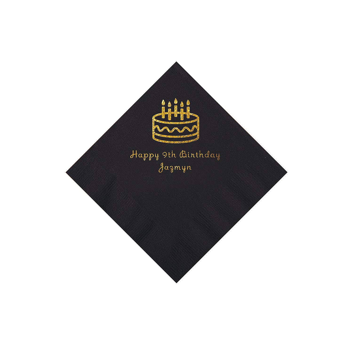 Personalized Black Birthday Napkins for Beverages - 50 Pack - Elegant Party Supplies for Weddings, Birthdays & Special Events