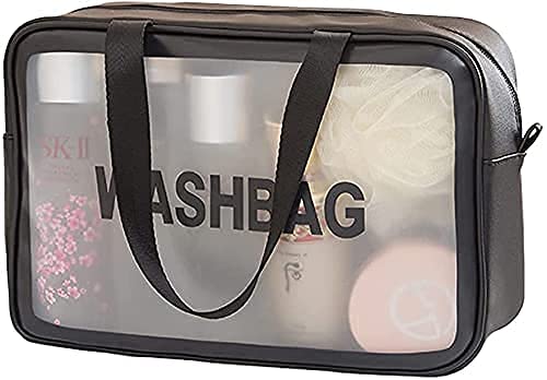 Premium Handcuffs Wash Bag Organizer for Men & Women - Large Capacity Toiletry & Cosmetic Travel Bag (Black, 20 MM) - Perfect for Travel, Gym, and Daily Essentials Storage
