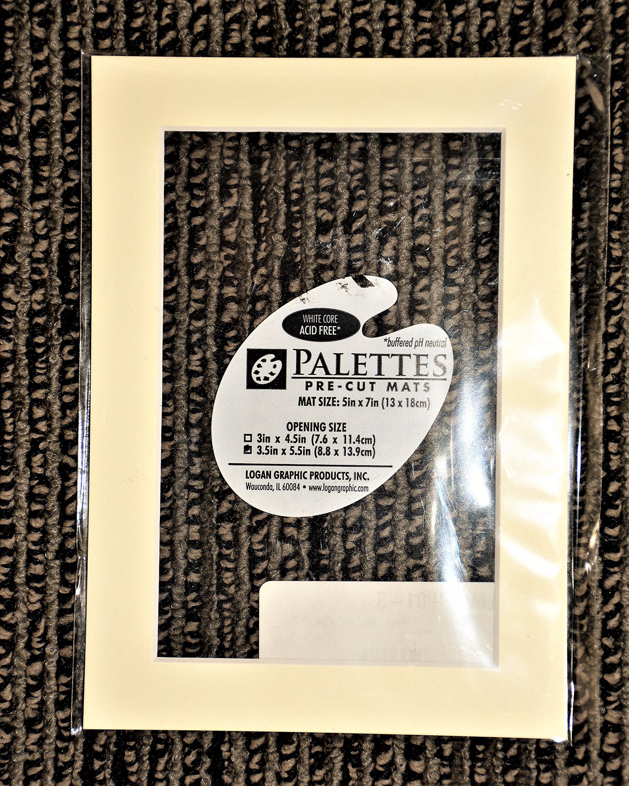 Logan Graphic Pre Cut Mats 5x7 Inches - Acid-Free Archival Mat Board for Picture Framing (Cream) | Perfect for Photo Displays, Artwork, Scrapbooking & Home Decor