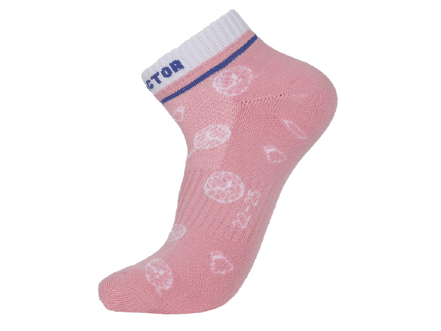 Victor SK161I Ankle Socks for Women - Coral Pink Comfortable No-Show Socks for Running, Yoga & Everyday Wear
