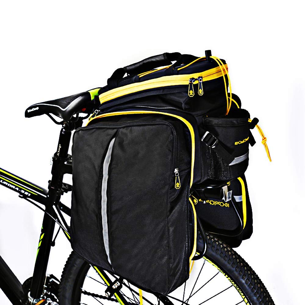 CoolChange Large Capacity 10-35L Extendable Bike Panniers - Waterproof Rear Bicycle Rack Bag for Commuting, Touring & Outdoor Adventures