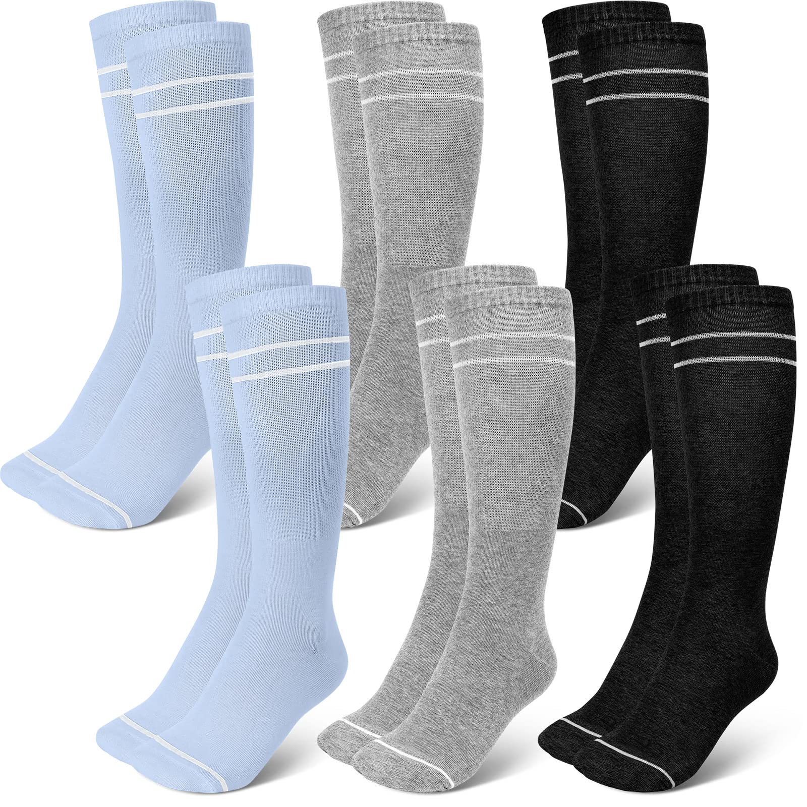 Yaomiao 6 Pairs Maternity Compression Socks 20-30 mmHg - Circulation Support Socks for Women During Pregnancy - Best for Swelling Relief, Varicose Veins & Long Flights