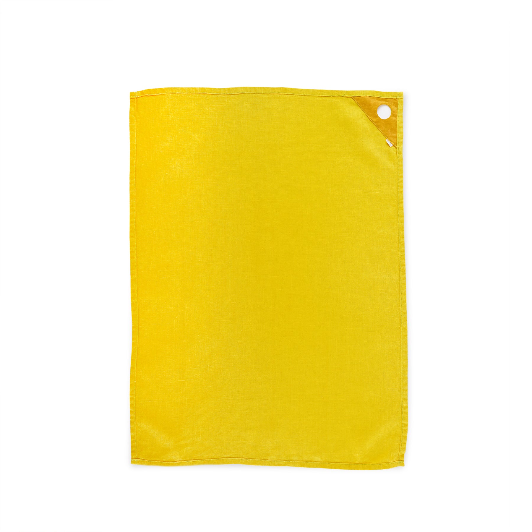 Organic Linen Loop Tea Towel - Lemon Yellow Kitchen Towel for Drying Dishes, Glassware & Hands | Eco-Friendly Dish Cloth for Home, Restaurant & Gift Use