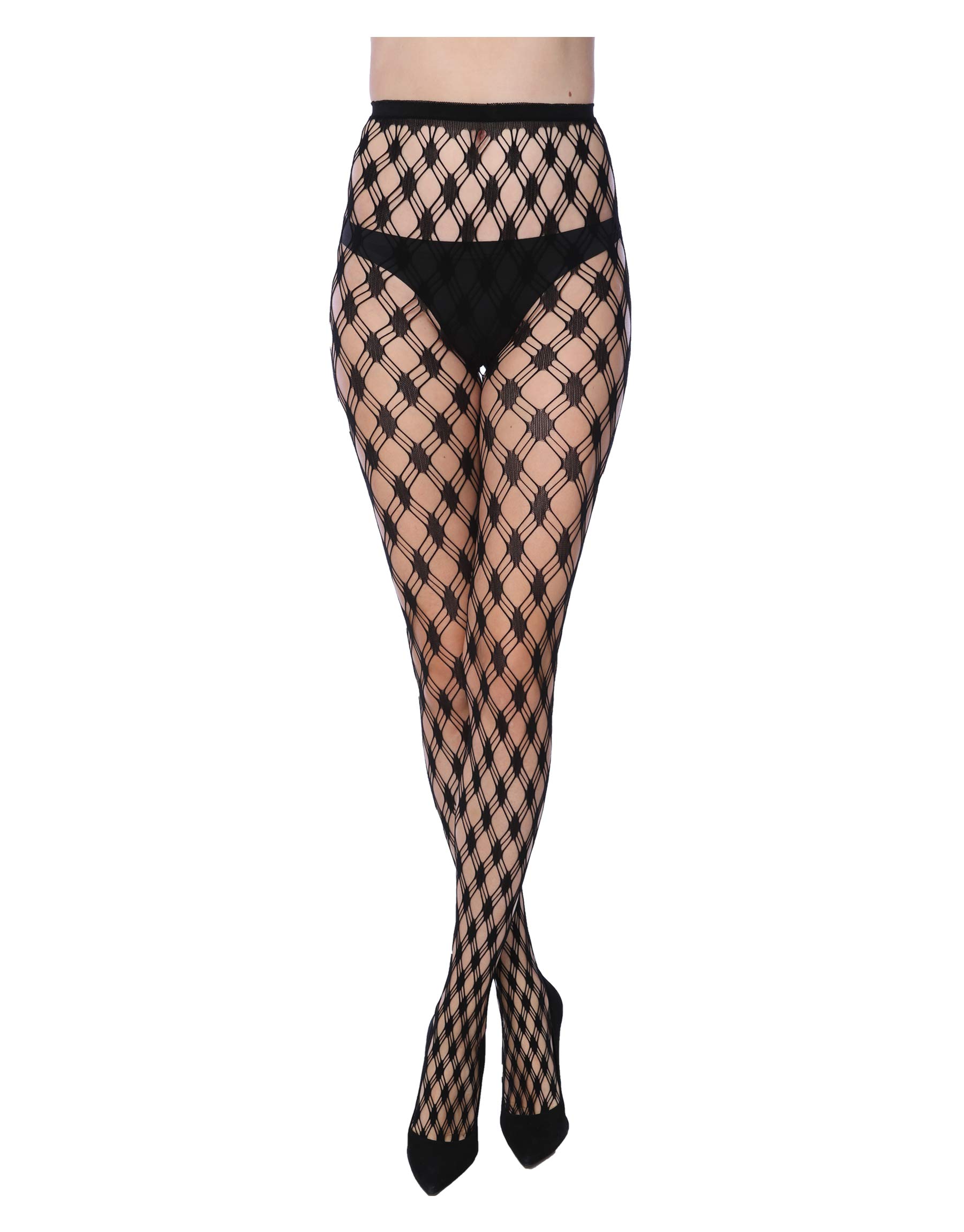 Frenchic Fishnet Women's Lace Stockings - Sexy Pantyhose Tights for Regular & Plus Sizes (6-Pack) | Perfect for Date Night, Halloween Costumes & Burlesque Shows