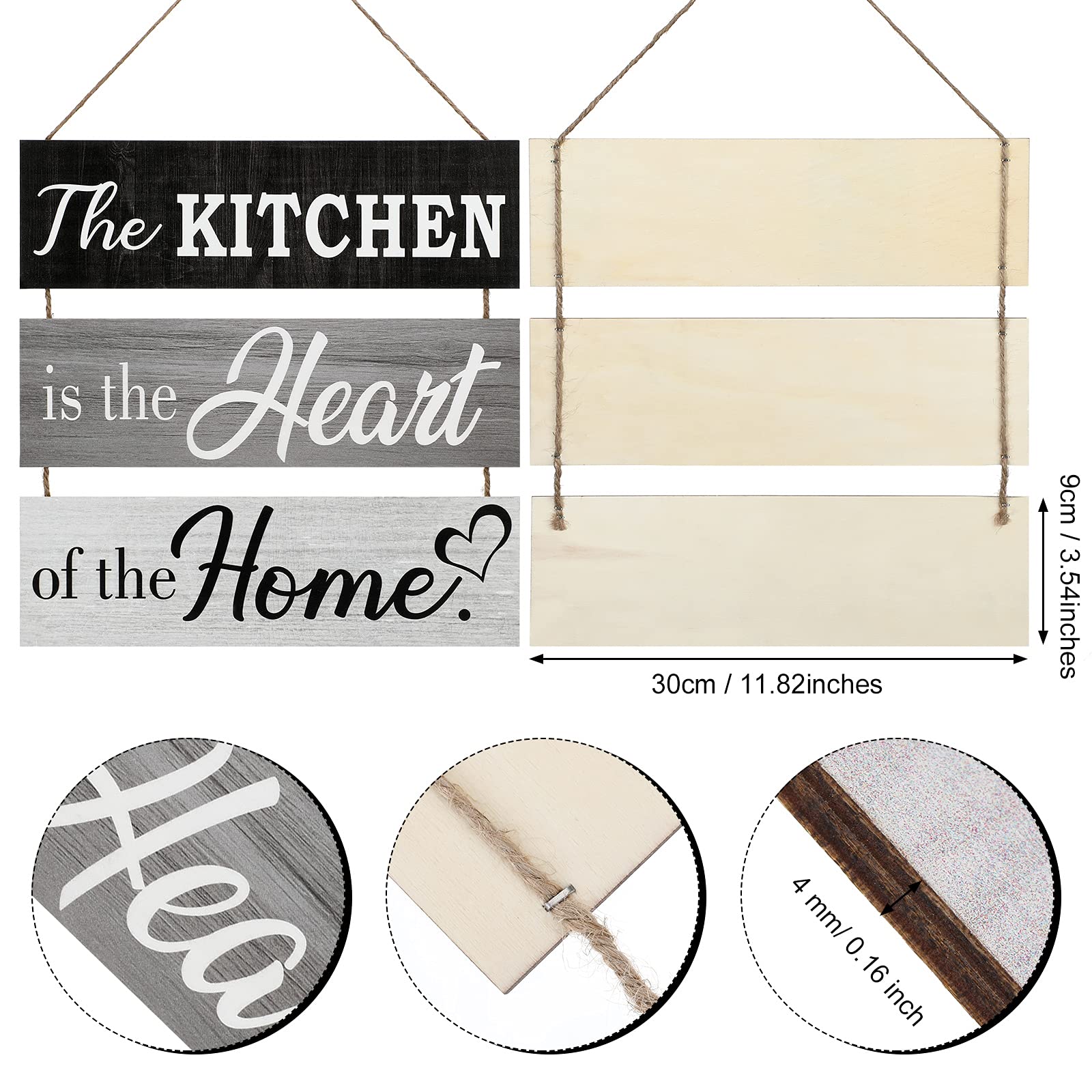 Rustic Wooden Kitchen Wall Sign Decor for Home & Outdoor