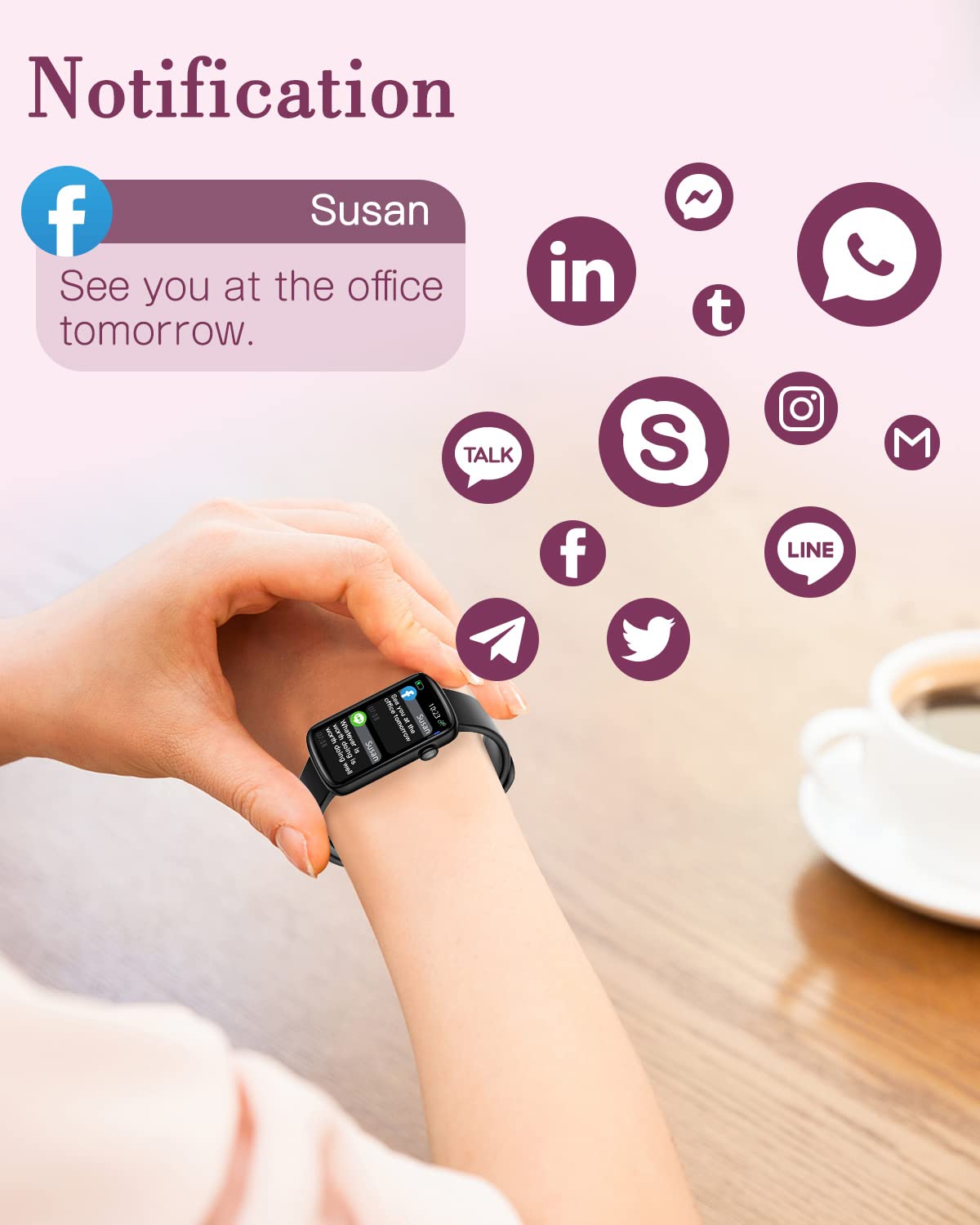 SHANG WING Women's Smart Watch - Fitness Tracker with Heart Rate & Sleep Monitor for Android iOS - Perfect for Workouts & Daily Use