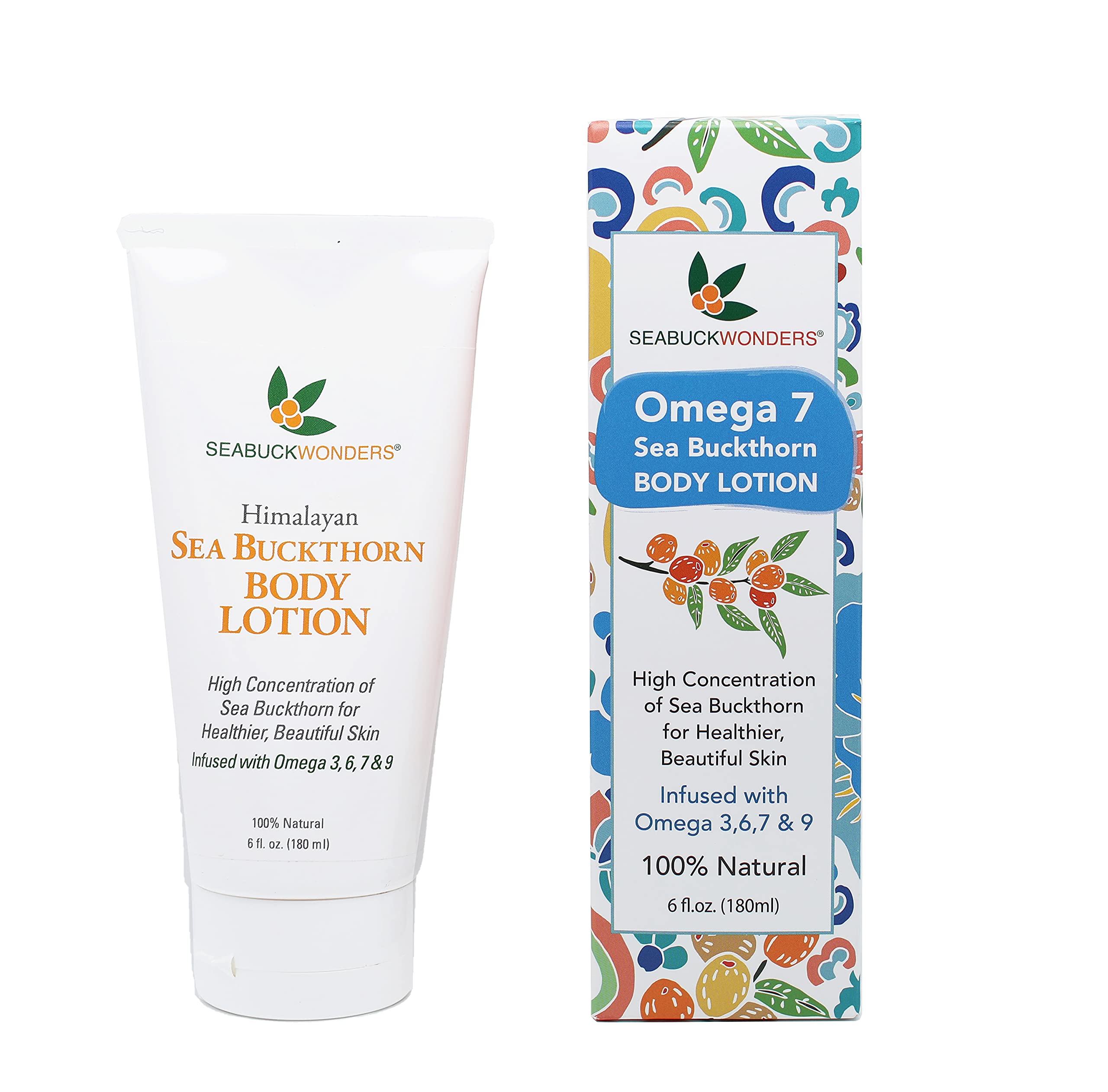 SeabuckWonders Organic Sea Buckthorn Body Lotion - 6 fl oz | Hydrating & Nourishing Dry Skin Care | Perfect for Daily Moisturizing & After-Sun Care