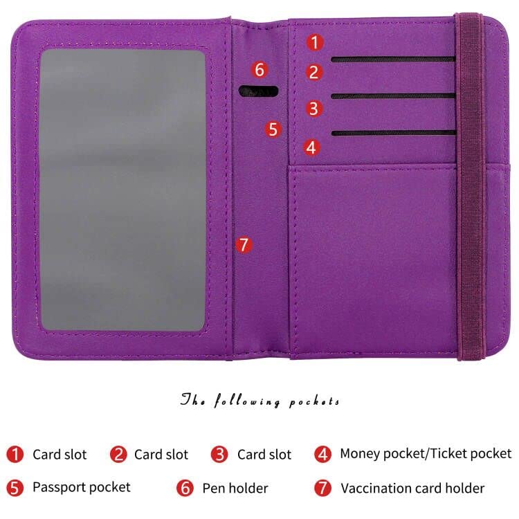 ZOPPEN RFID Blocking Passport Holder & Travel Wallet for Women & Men - Purple | Secure Document Organizer for International Travel, Airports, Vacations & Business Trips