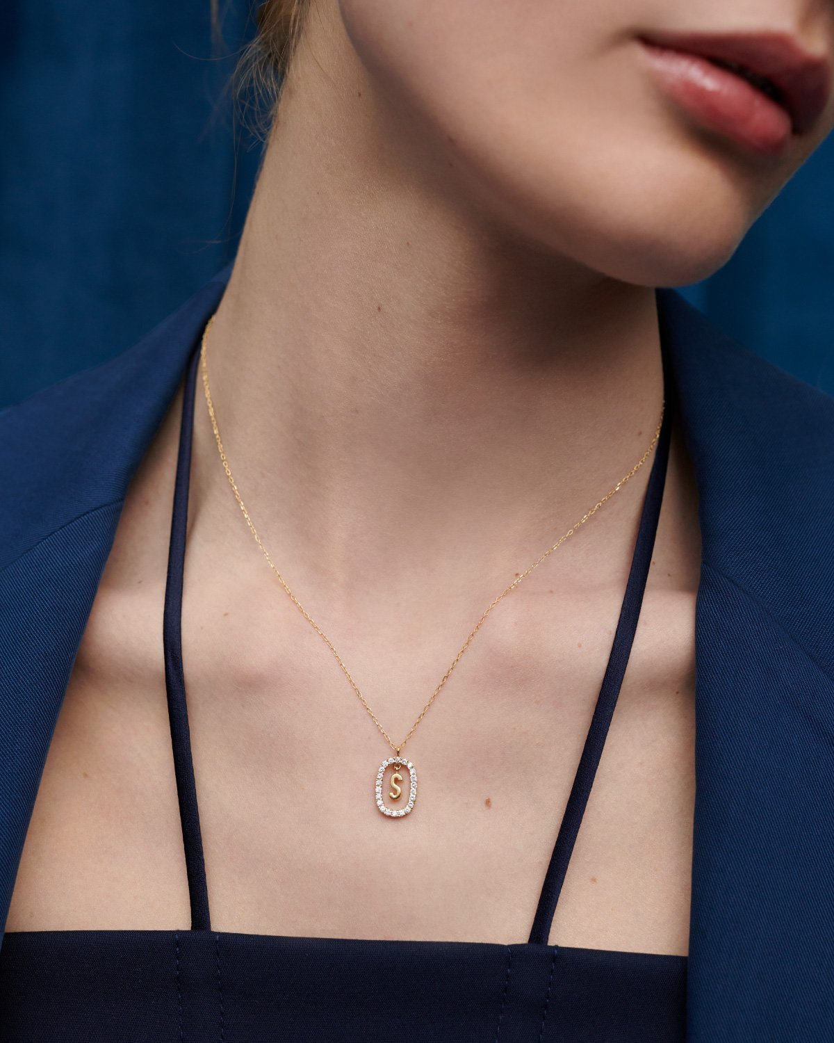Diamond & Yellow Gold Letter Necklace - Personalized Initial Pendant for Women | Perfect Gift for Birthday, Anniversary & Valentine's Day