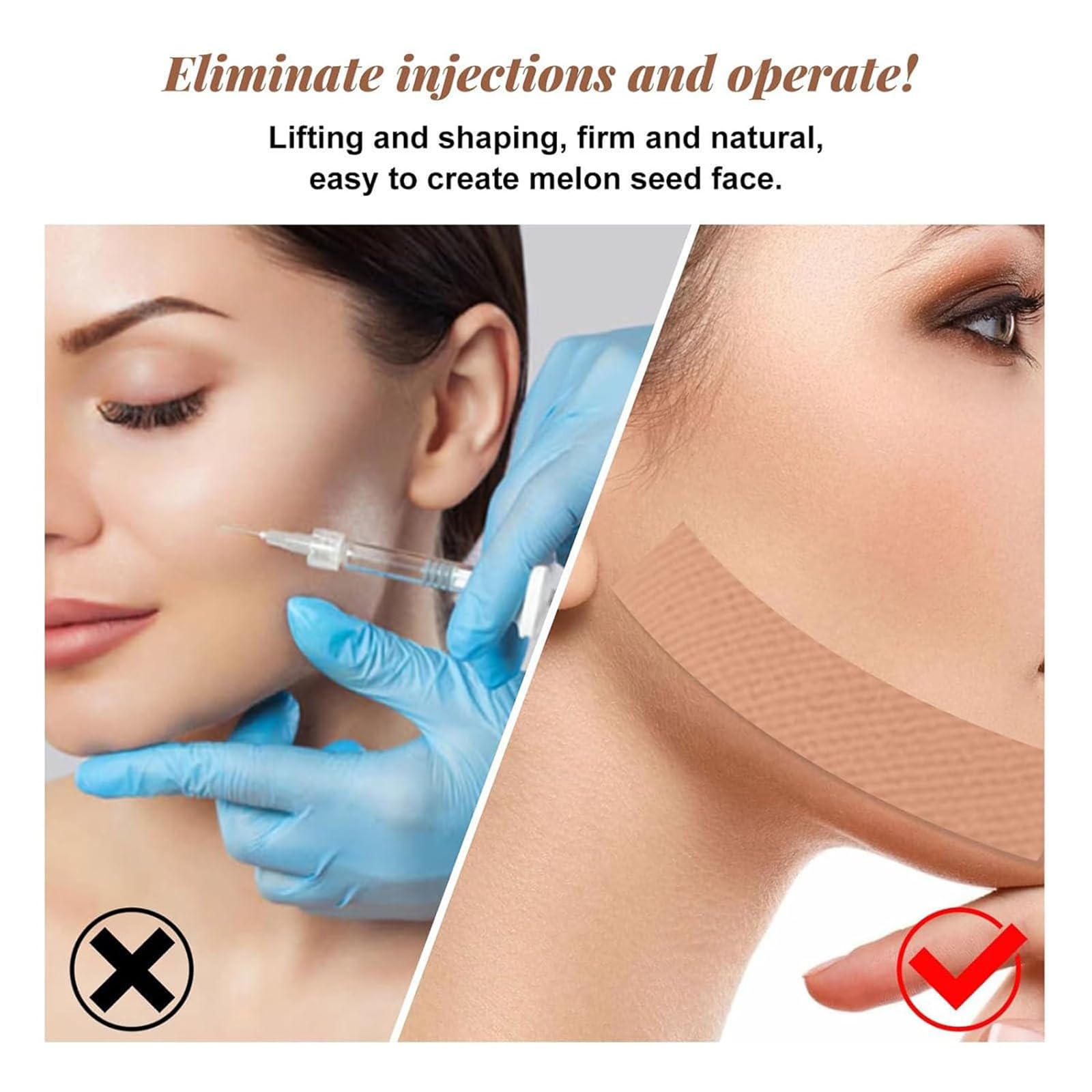 Castor Oil Face Tape - Invisible Face Lift Tape for Forehead Wrinkles & Overnight Lifting (2PCS) | Anti-Aging Solution for Smooth Skin at Home & Special Events