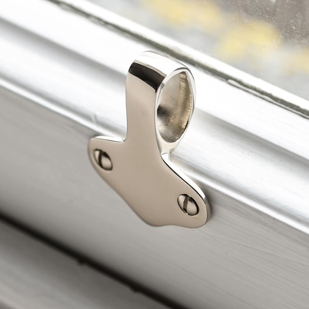 Polished Nickel Flat Ring Sash Window Lift - Vintage Style Hardware for Double Hung Windows - Perfect for Home Restoration & Interior Design Projects
