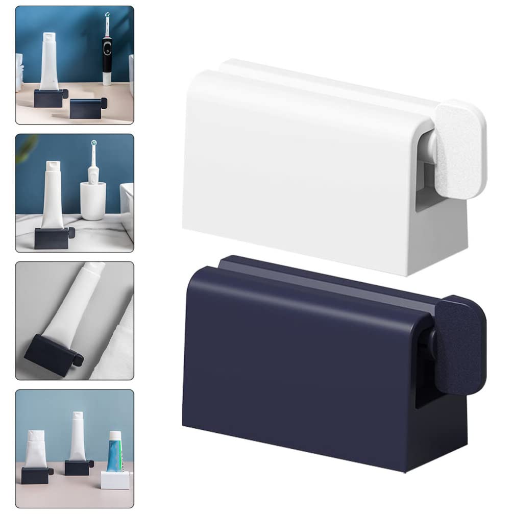 POPETPOP 2-Pack Plastic Toothpaste Tube Squeezer & Face Wash Dispenser - Cosmetic Oil Extractor & Facial Gadget for Easy Squeezing - Perfect for Bathroom, Travel, and Skincare Routine