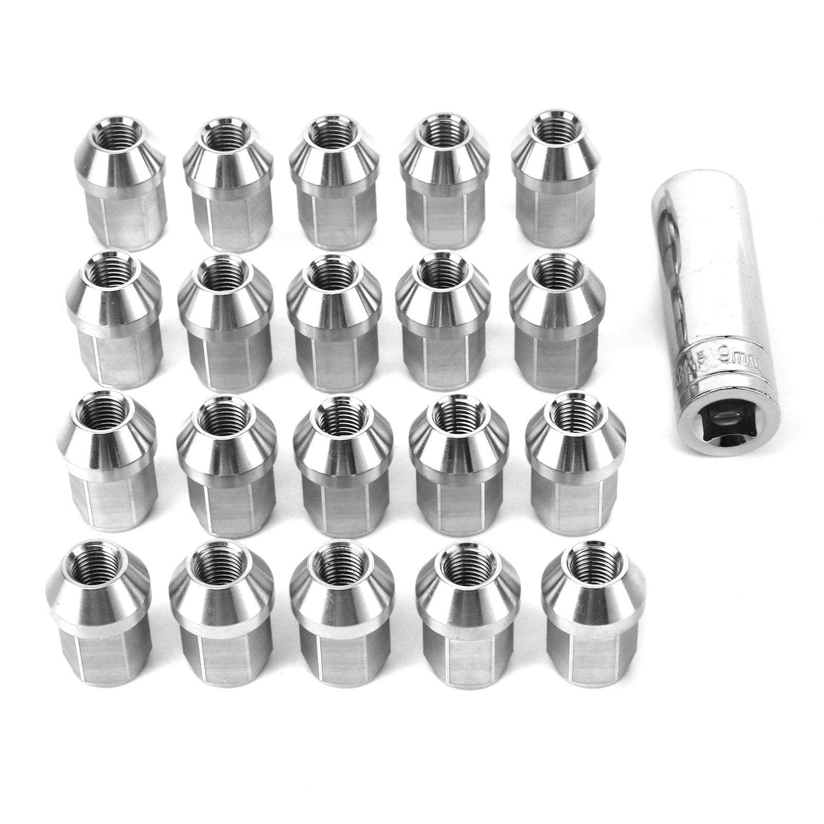 Kuuleyn M12x1.5 Lug Nuts - 20pcs Stainless Steel Wheel Lug Nuts for Universal Auto Car Accessories - Replacement for Factory Wheels - Perfect for Car Maintenance, Wheel Replacement & Off-Road Vehicles