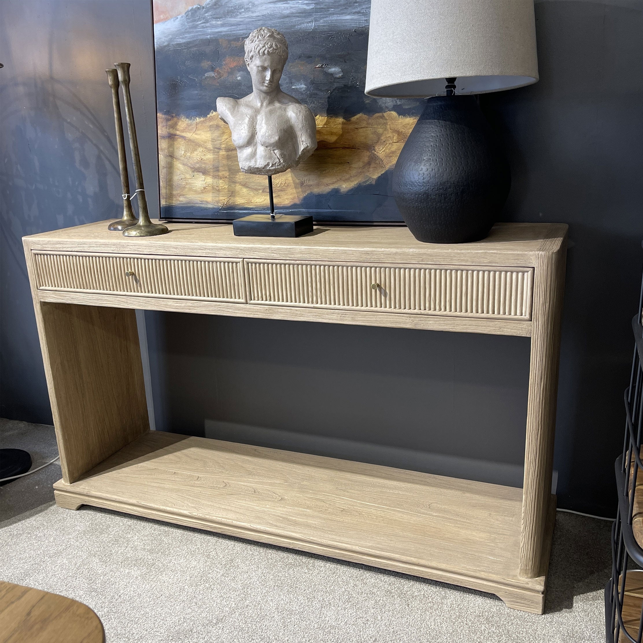 Anchorage Console Table - Natural Wood Finish - Perfect for Entryway, Living Room & Hallway Decor