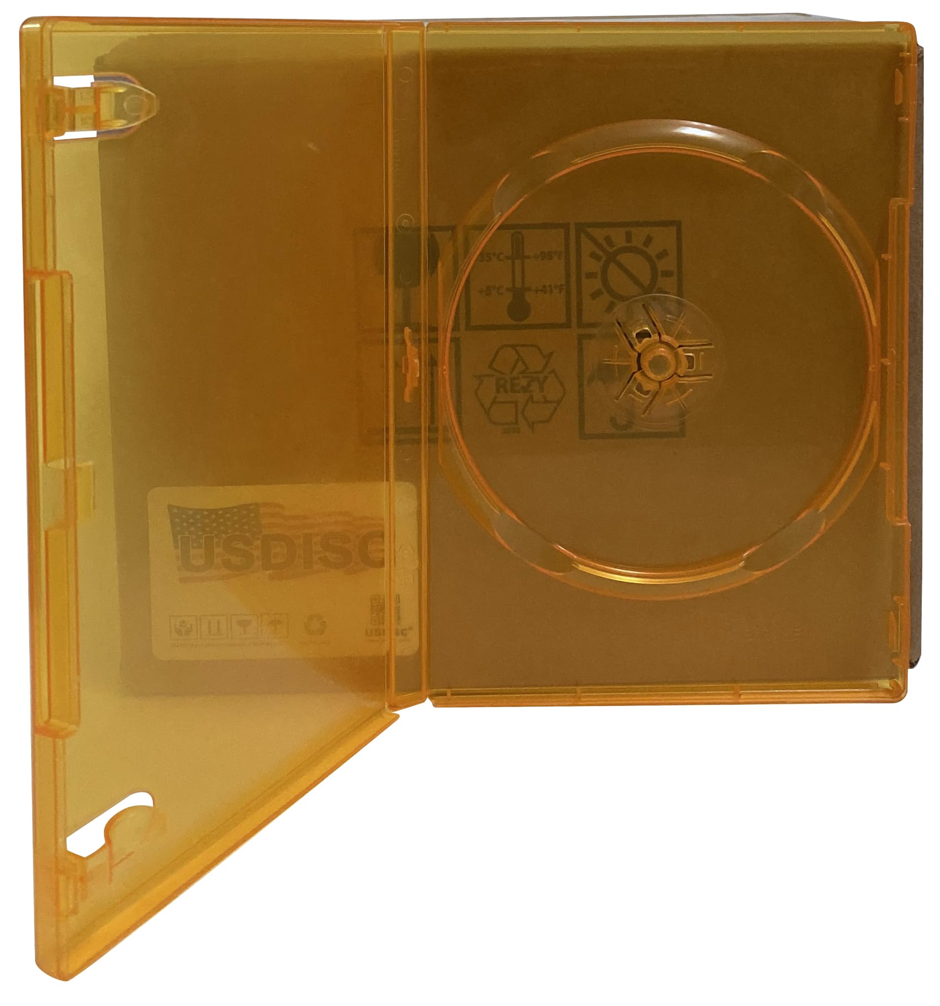 Premium 14mm Standard DVD Cases - Clear Orange, Single Disc Holder, Pack of 500 - Perfect for Movie Collections, Music Albums & Data Storage Organization