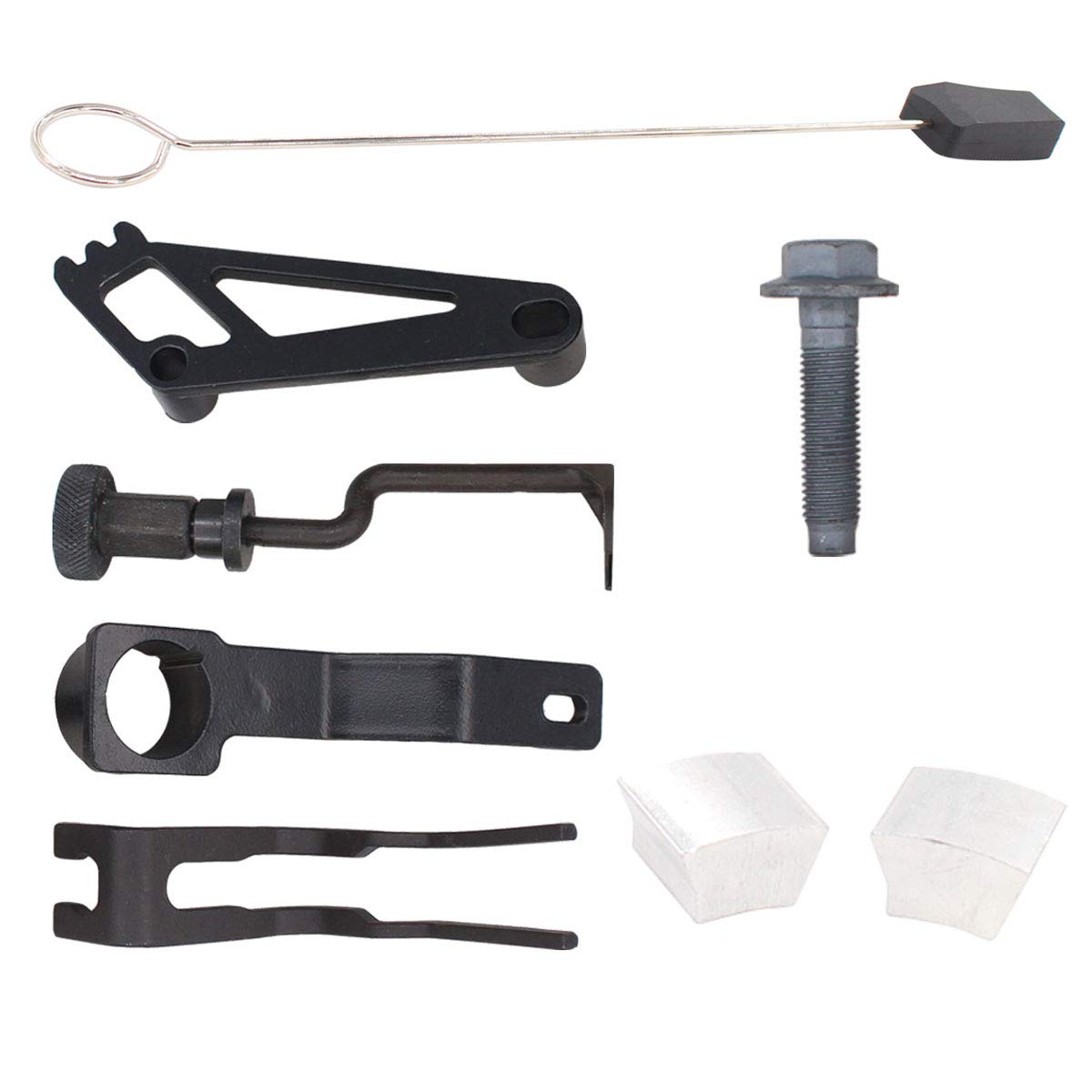 Ford 4.6L 5.4L 6.8L 3V Engine Valve Spring Compressor Kit - Crankshaft Positioning Tool, Cam Phaser Holder, Timing Chain Locking Wedge with Pulley Bolt Repair Set | Professional Automotive Repair Tools for Engine Maintenance & Timing Chain Replacement