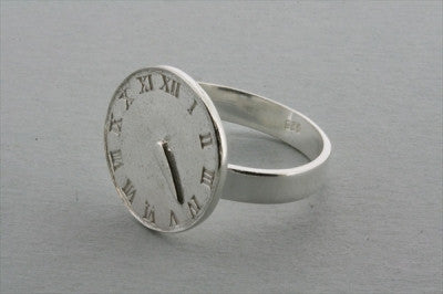 Sterling Silver Clock Ring - Elegant & Timeless Jewelry for Women - Perfect for Gifts, Parties & Everyday Wear