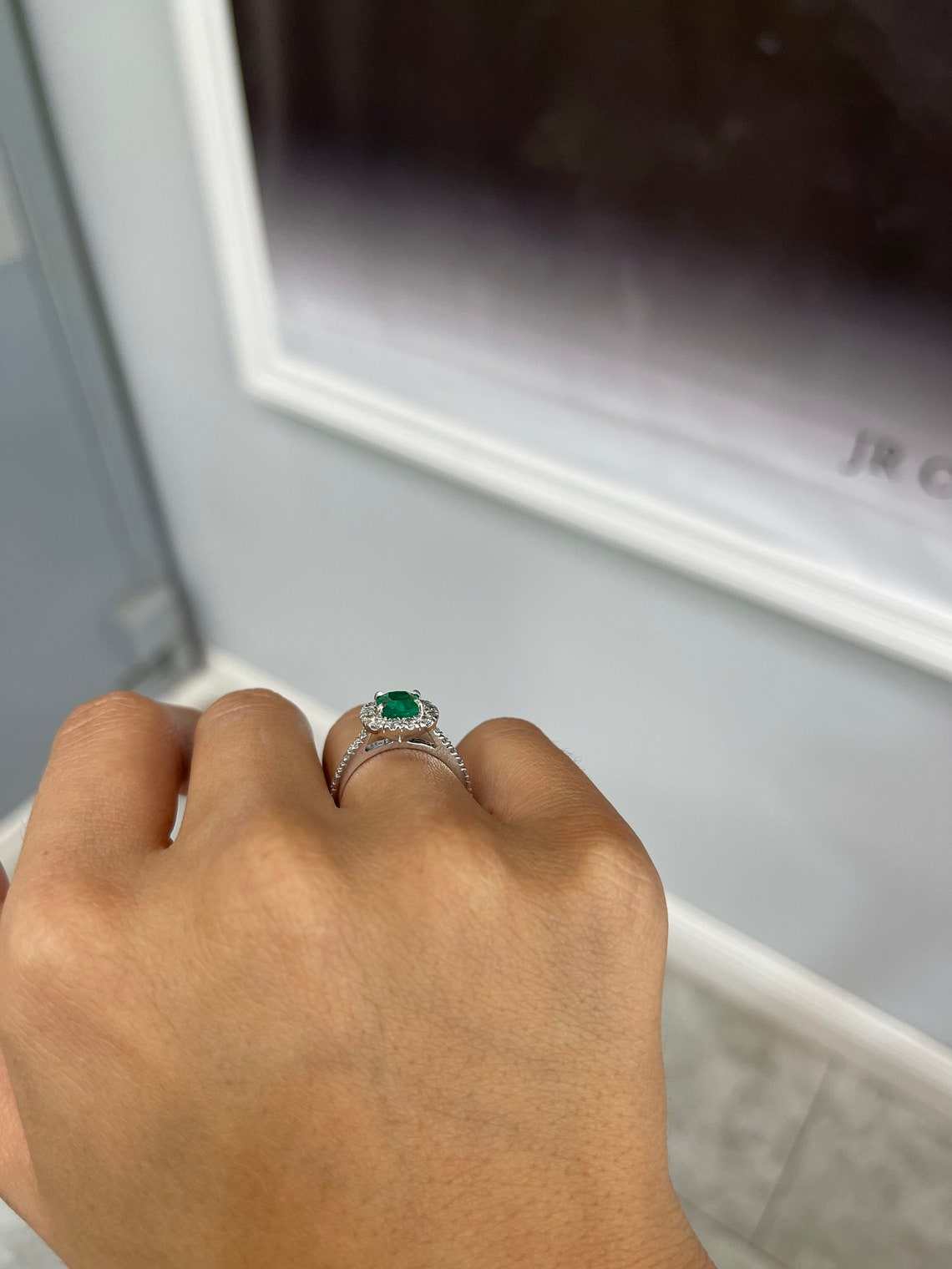2.31tcw Natural Emerald and Diamond Halo Engagement Ring in 14K Gold - Perfect for Proposals, Weddings, and Anniversary Gifts