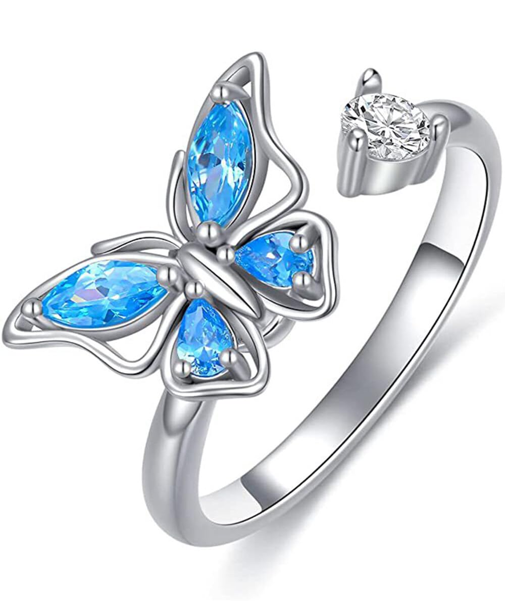 Elegant Silver Butterfly Ring for Women - Perfect Anniversary & Birthday Jewelry Gift - Stylish & Practical for Everyday Wear or Special Occasions