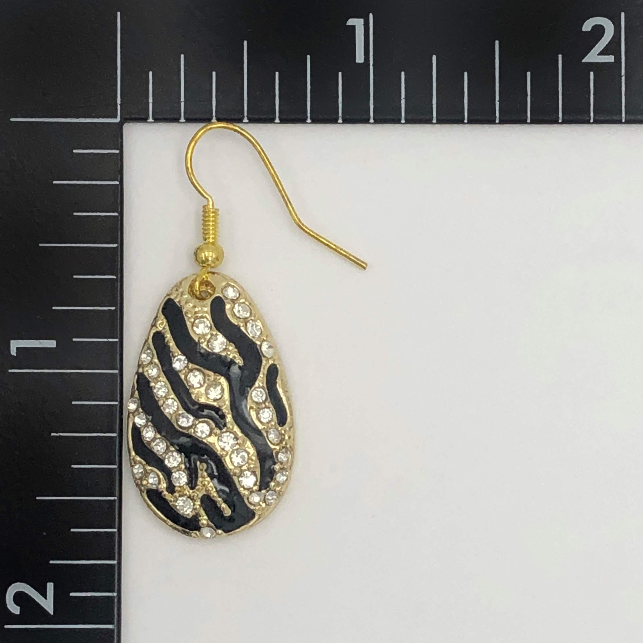 Rhinestone Zebra Teardrop Dangle Earrings for Women - Elegant Prom, Wedding & Formal Party Jewelry - Perfect for Evening Gala, Homecoming Dance & Special Occasions