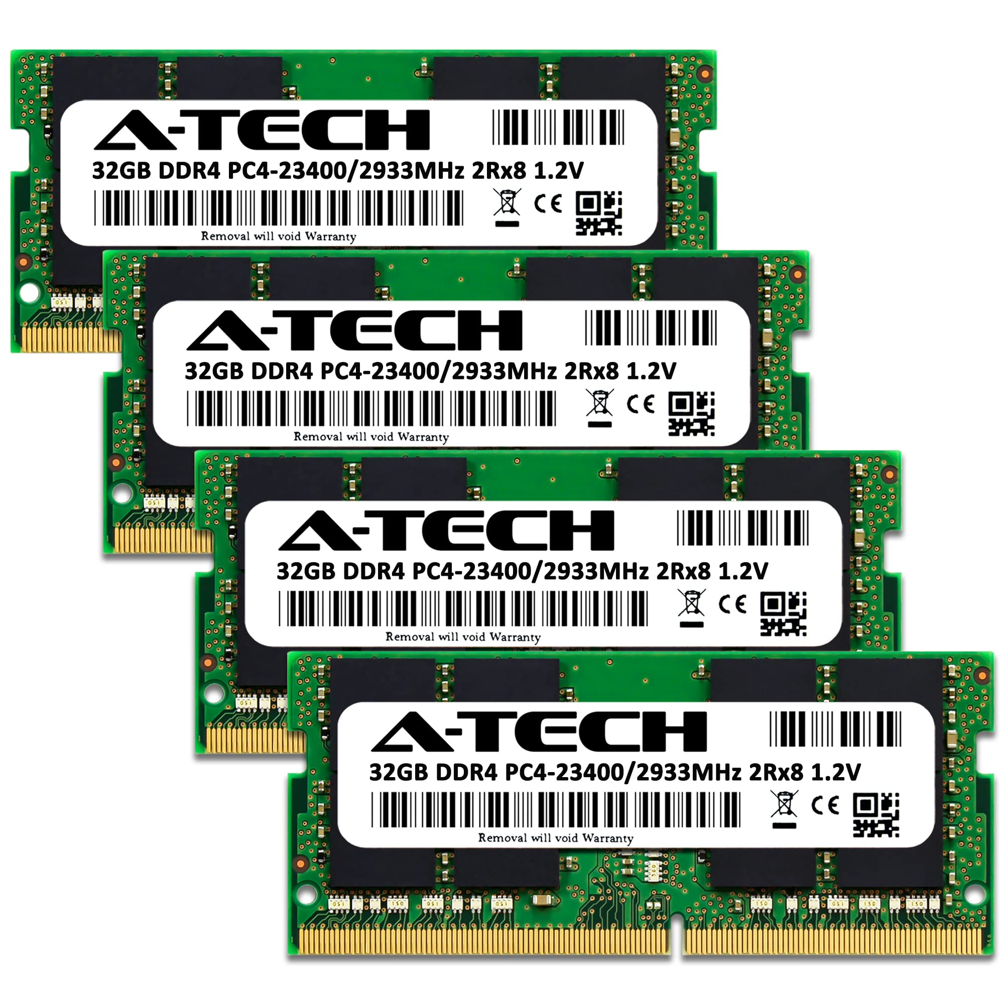 A-Tech 128GB RAM Kit (4x32GB) DDR4 2933MHz for Lenovo ThinkPad P15 Gen 1 - PC4-23400 SODIMM Memory Upgrade | Non-ECC Unbuffered 260-Pin Laptop RAM | Ideal for Video Editing, 3D Rendering & Heavy Multitasking