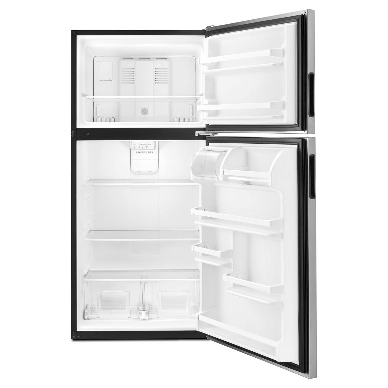 Amana 30 Inch 18 cu.ft Top Mount Freezer Refrigerator - Energy Efficient, Spacious Design for Kitchens & Home Use - Perfect for Families & Small Restaurants