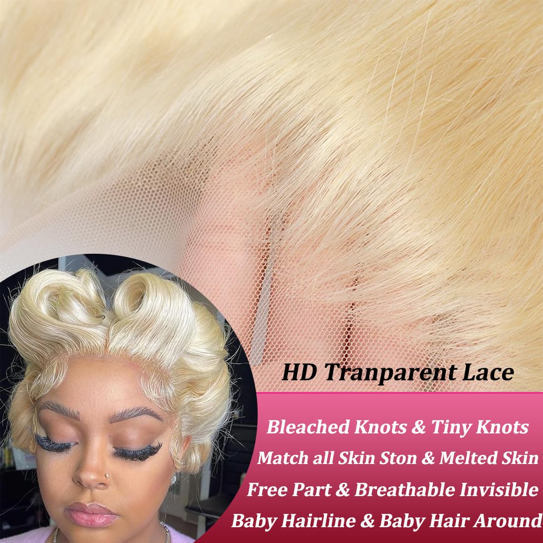613 Blonde 13x6 Lace Front Wig Human Hair - 200% Density Body Wave with Pre-Plucked Hairline & Bleached Knots | Transparent Lace Frontal Wig 30 Inch for Daily Wear, Parties & Special Occasions