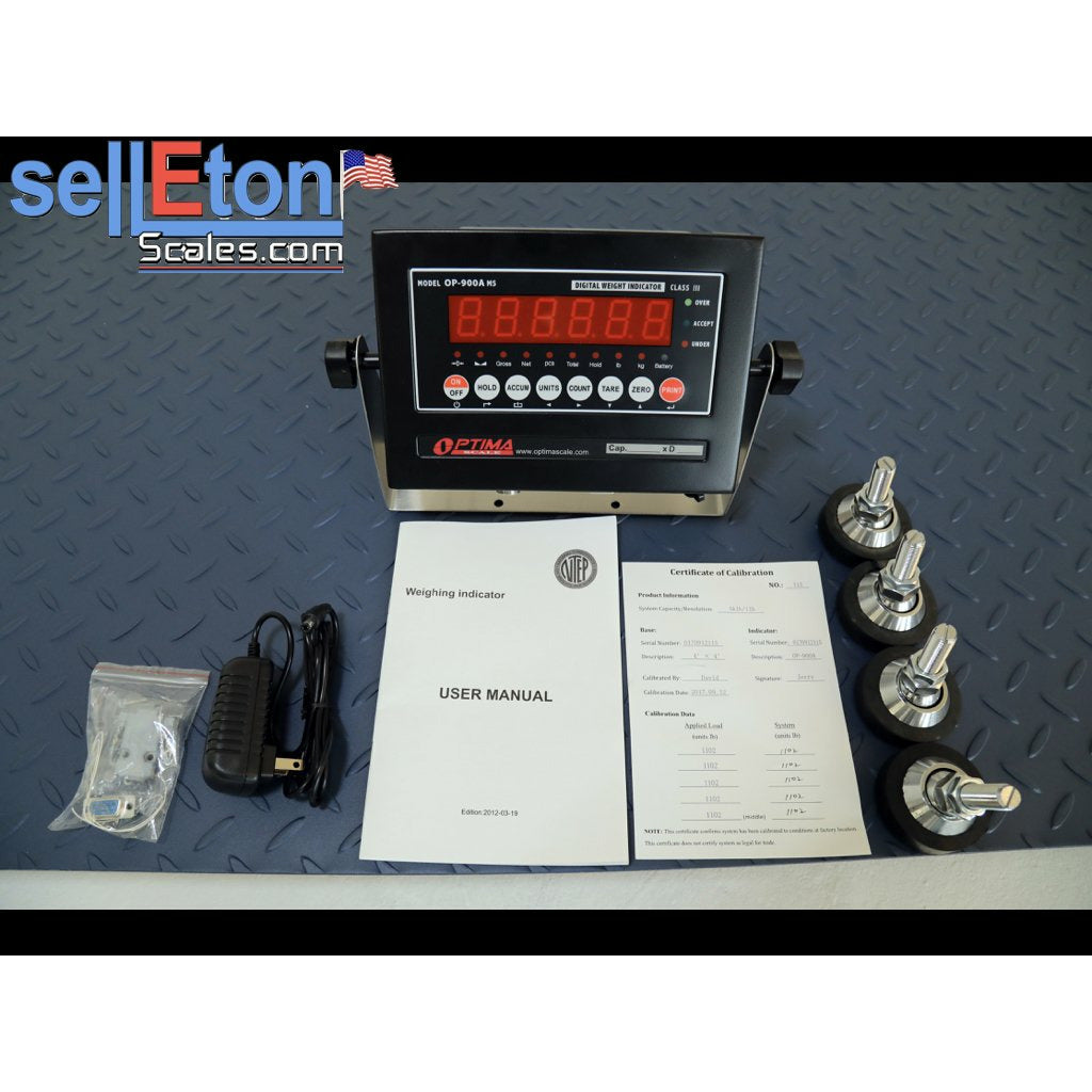 SellEton SL 800 Heavy Duty 3x3 Feet NTEP Legal for Trade Floor Scale - 1000/2500/5000 lbs Capacity Industrial Weighing Scale for Warehouses, Shipping & Logistics