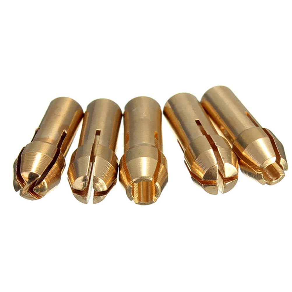 7Pcs Multi-Function Micro Self-Tightening Drill Chuck Set - Electric & Hand Drill Clamp for Wood & Brass - Golden (5.05mm) - Perfect for DIY, Woodworking, Jewelry Making & Precision Drilling