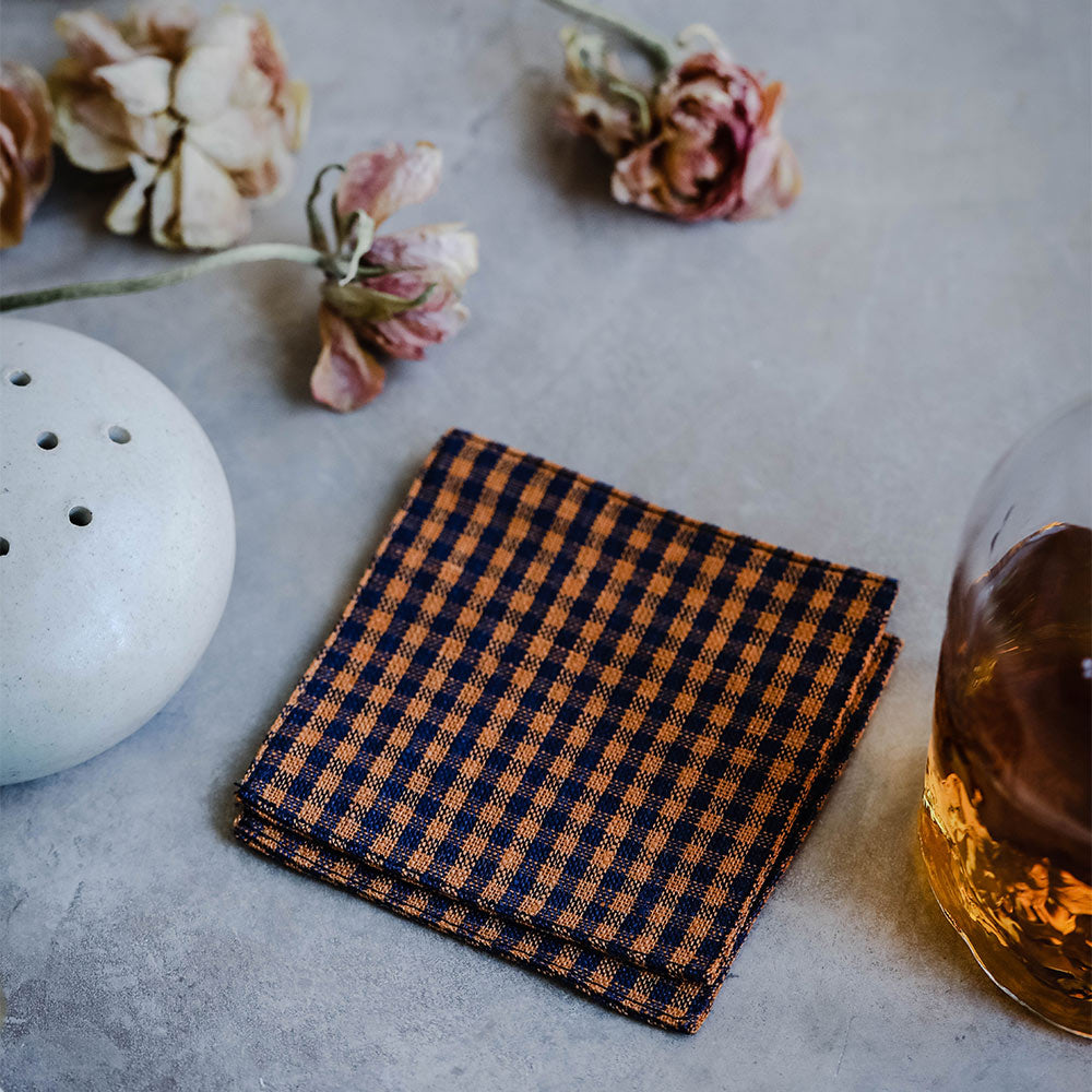Premium Linen Coaster Set of 6 - Absorbent & Durable Drink Coasters for Hot & Cold Beverages - Perfect for Dining Table, Coffee Table, and Home Decor