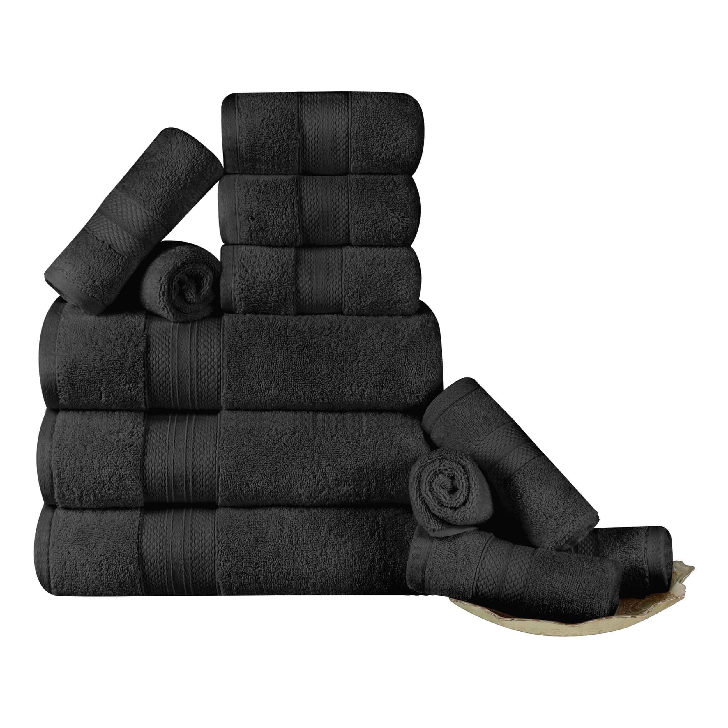 Premium 12-Piece Ultra Plush Turkish Cotton Towel Set - Highly Absorbent, Soft & Quick-Drying Bath Towels for Spa, Gym & Luxury Home Use