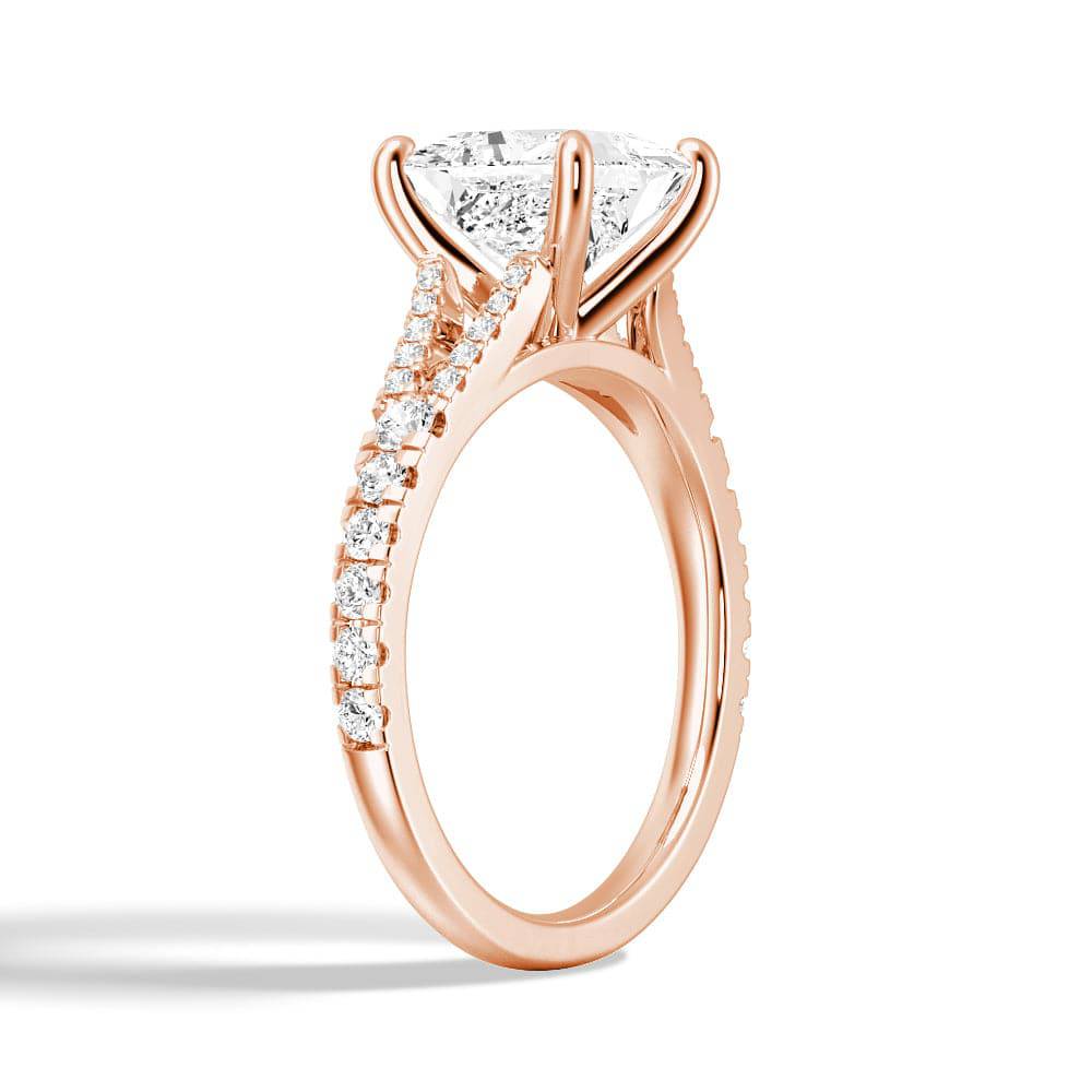 Princess Cut Split Shank Moissanite Engagement Ring Set with Matching Wedding Band - Perfect for Proposals, Anniversaries & Bridal Jewelry