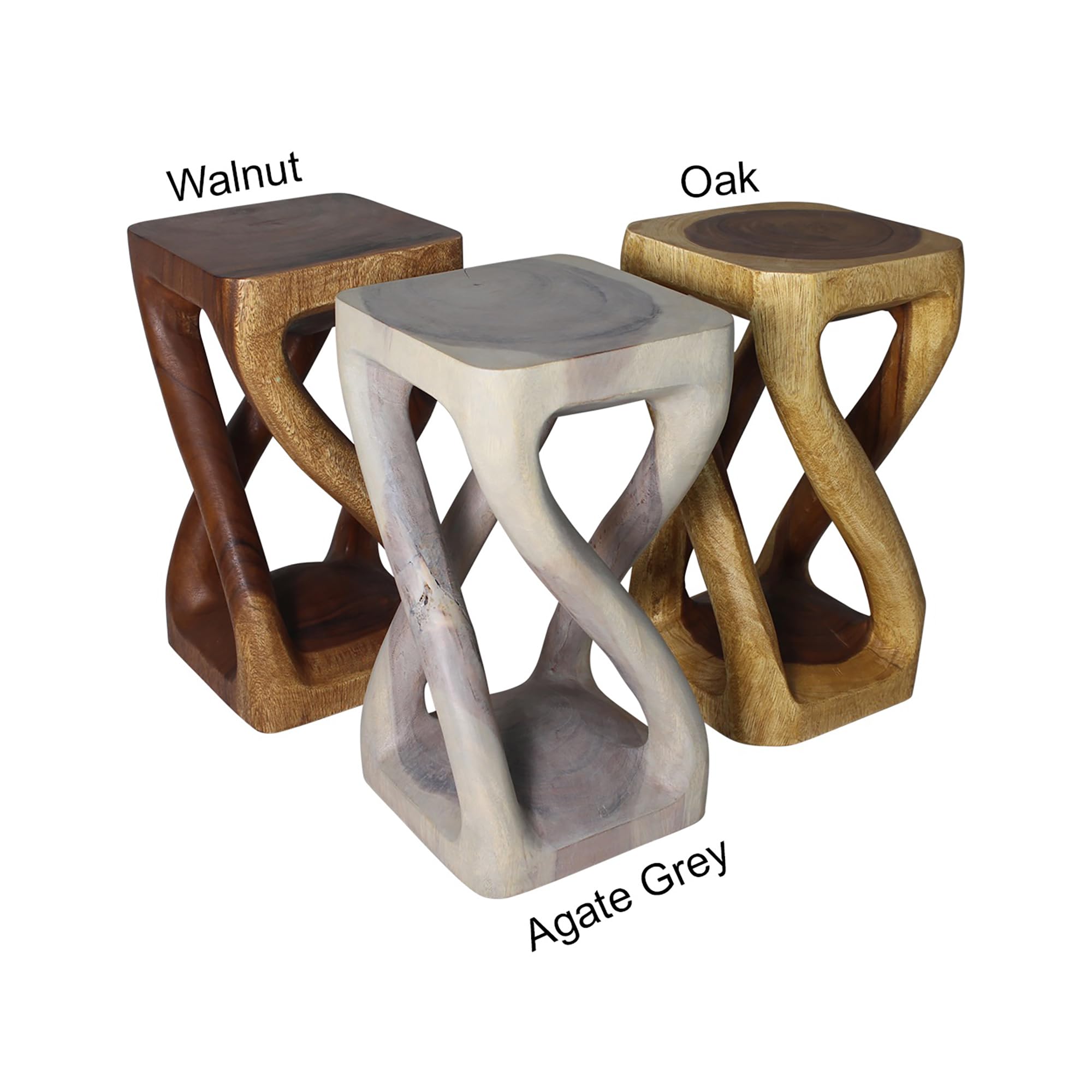 Haussmann® Wood Vine Twist Stool Accent Table - 12