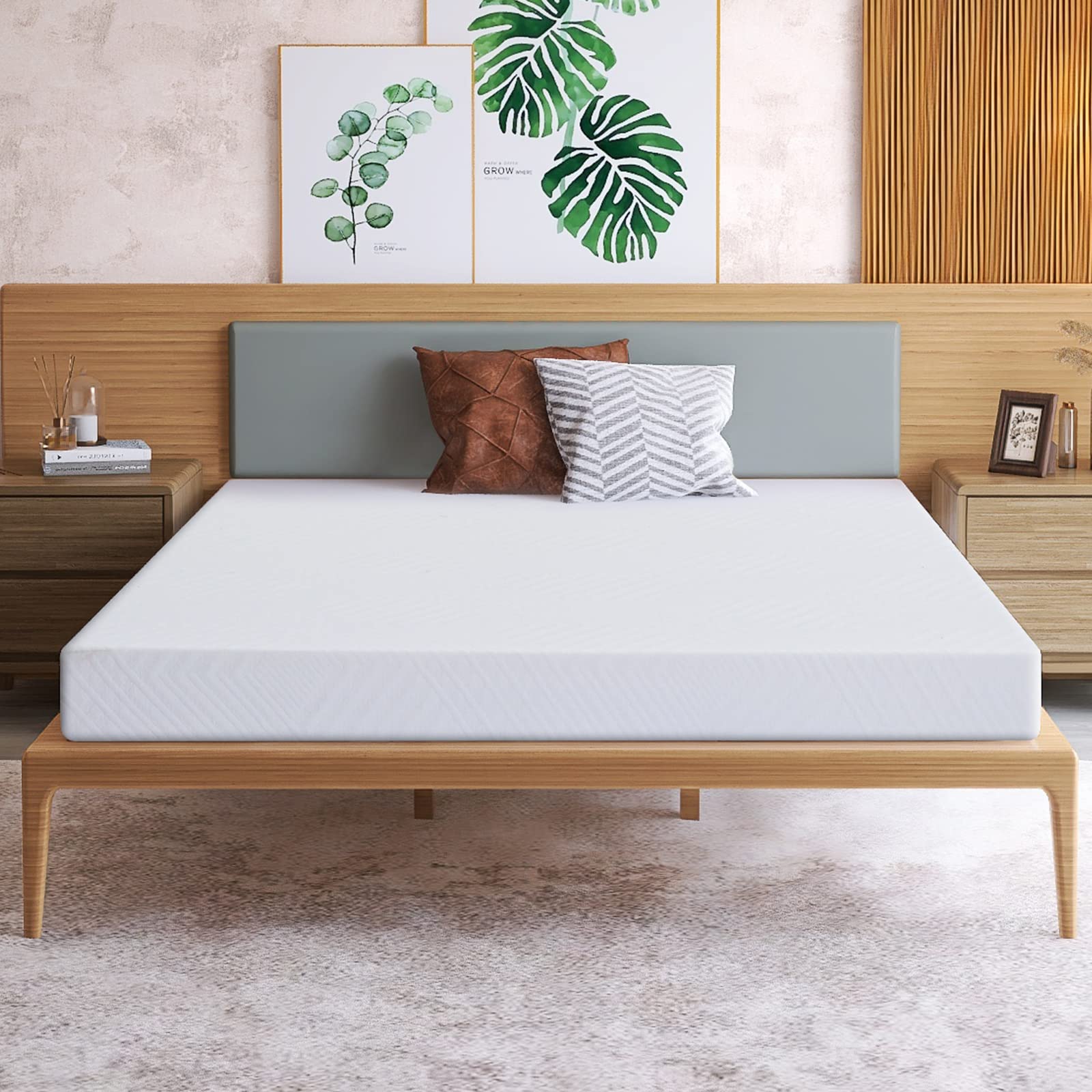 Opoiar 6 Inch Full Mattress - Green Tea Memory Foam Mattress in a Box | Medium Firm Gel Infused Support | CertiPUR-US Certified | Made in USA | Perfect for Guest Rooms, Dorms & RVs