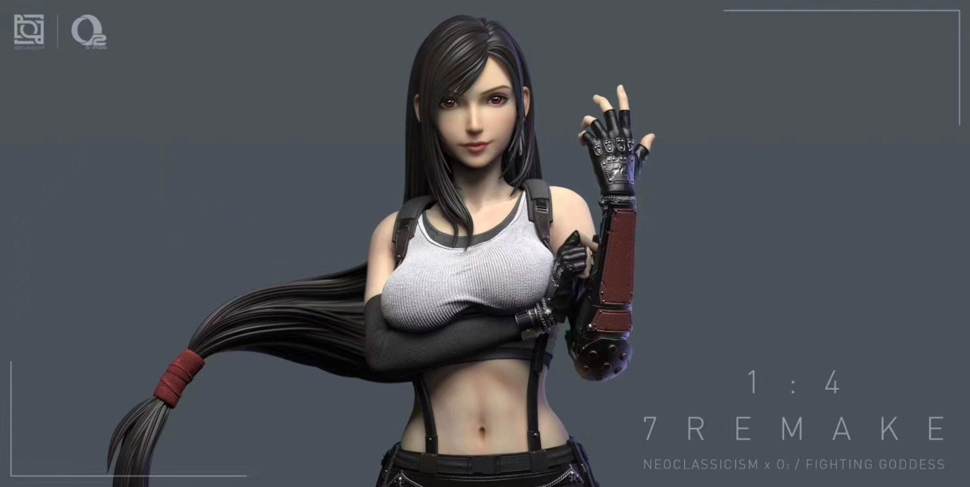 Neoclassicism x O2 Fighting Goddess Tifa Action Figure - Collectible Anime Statue for Final Fantasy VII Fans | Perfect for Home Display, Gaming Room Decor, and Anime Collections