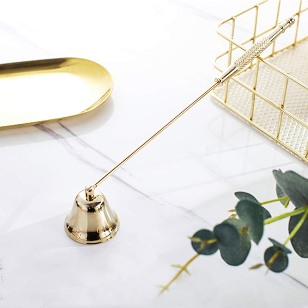Silver Candle Snuffer - Long Handle Wick Extinguisher for Scented & Jar Candles (Safe Flame Out)
