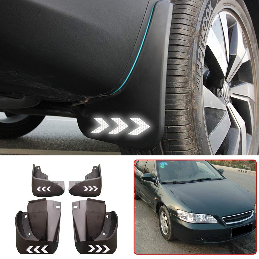 Premium Car Mud Guards Splash Guards for Honda Accord 9th Gen (2014-2016) - Front & Rear Wheel Protection - 4PCS Arrow White - Durable Fender Flares Accessories for All-Weather Driving & Off-Road Protection