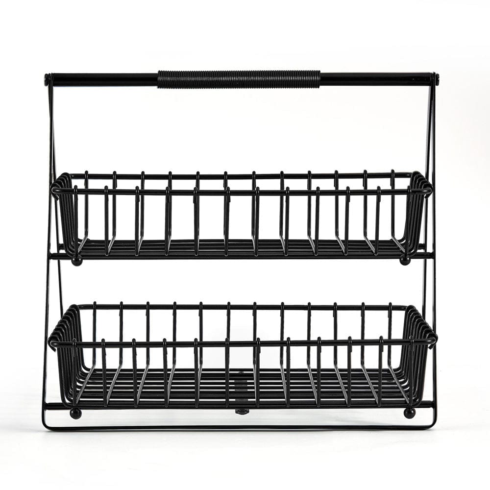 2-Tier Flax Storage Basket - Natural Woven Organizer for Home, Office & Nursery - Perfect for Toys, Blankets & Clothes Storage