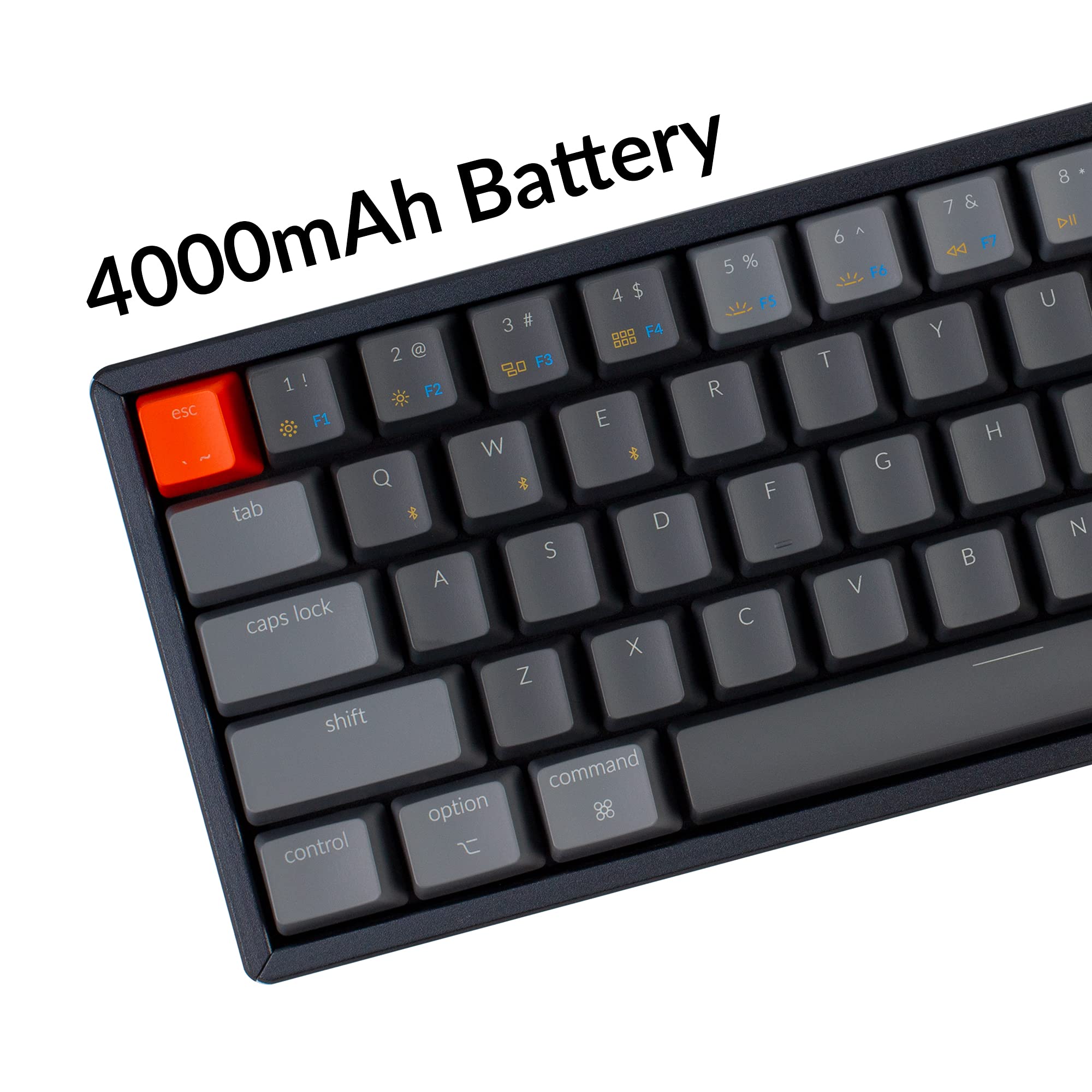 Keychron K12 60% Compact Mechanical Keyboard - Bluetooth Wireless & USB Wired, Gateron G Pro Blue Switches, RGB Backlit, N-Key Rollover, Aluminum Frame - 61-Key for Mac/Windows (Perfect for Office Work, Gaming & Programming)
