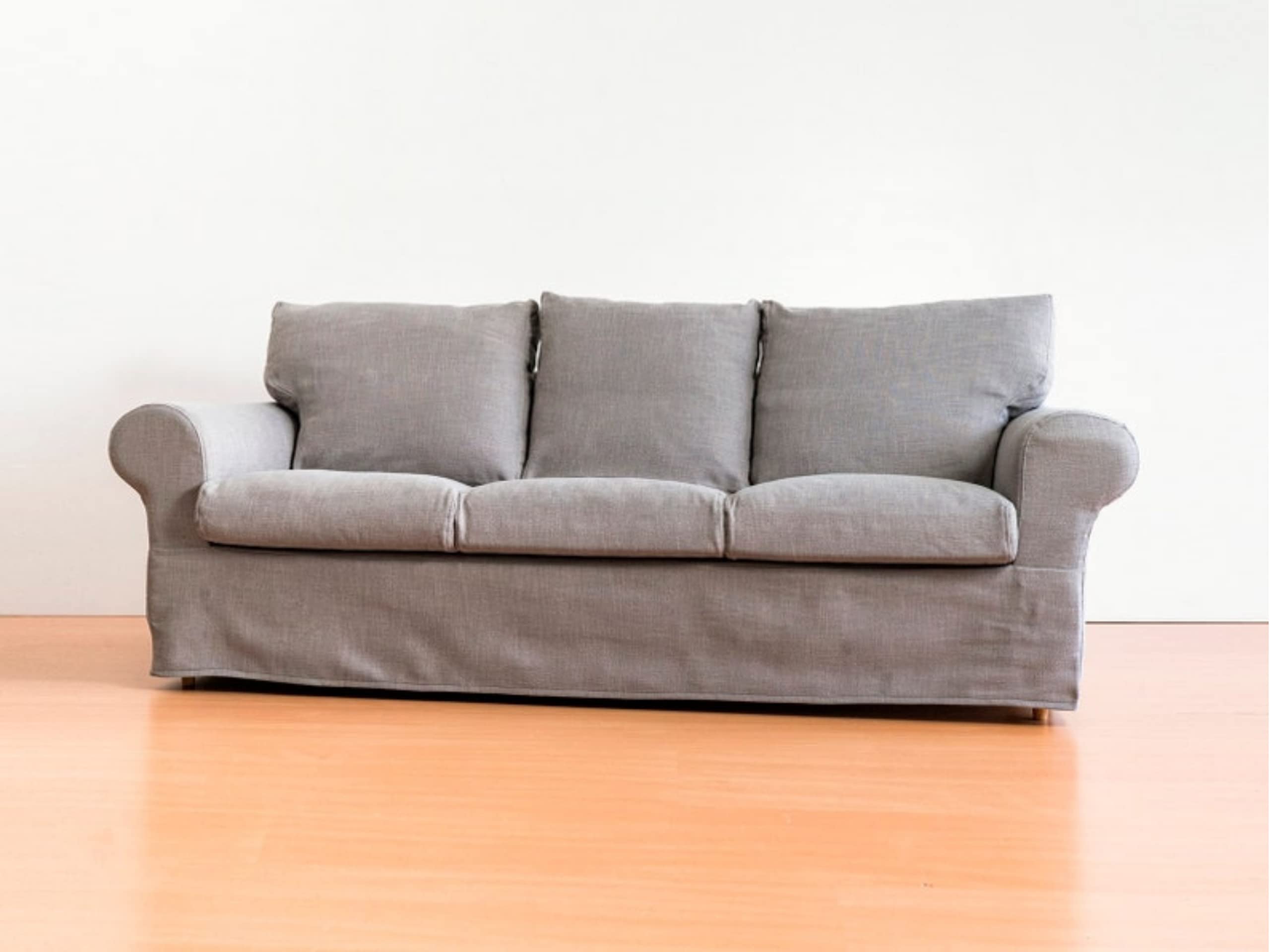 Custom Ektorp Sofa Slipcover for IKEA Ektorp 3-Seater Sofa - Premium Replacement Cover in Weave Grey | Durable, Washable Fabric for Living Room & Home Decor