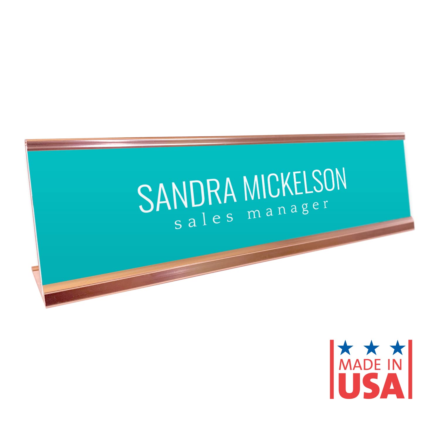 Custom Turquoise Desk Name Plate - 2