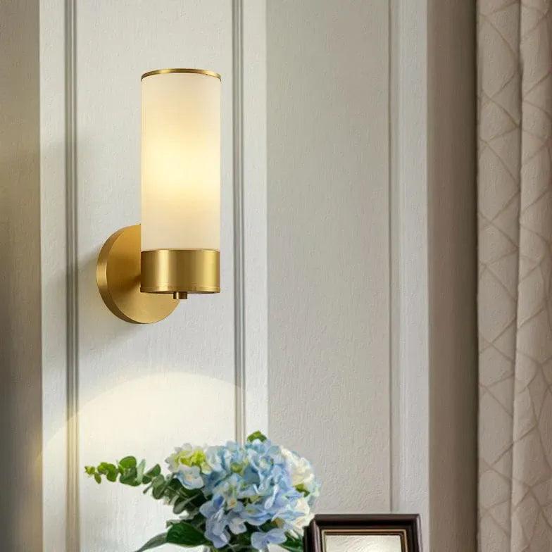 Brass Wall Sconce Light Fixture for Bathroom - Vintage Cylinder Design, Oil Rubbed Bronze Finish - Perfect for Hallway, Bedroom, and Vanity Lighting