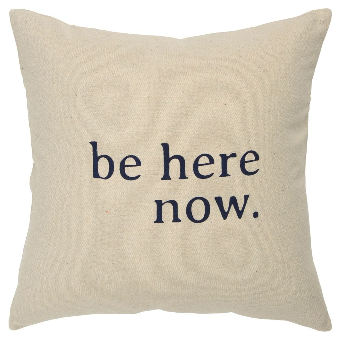 Be Here Now Decorative Throw Pillow - Boho Chic Home Decor for Living Room, Bedroom & Couch - Soft & Stylish Accent Cushion