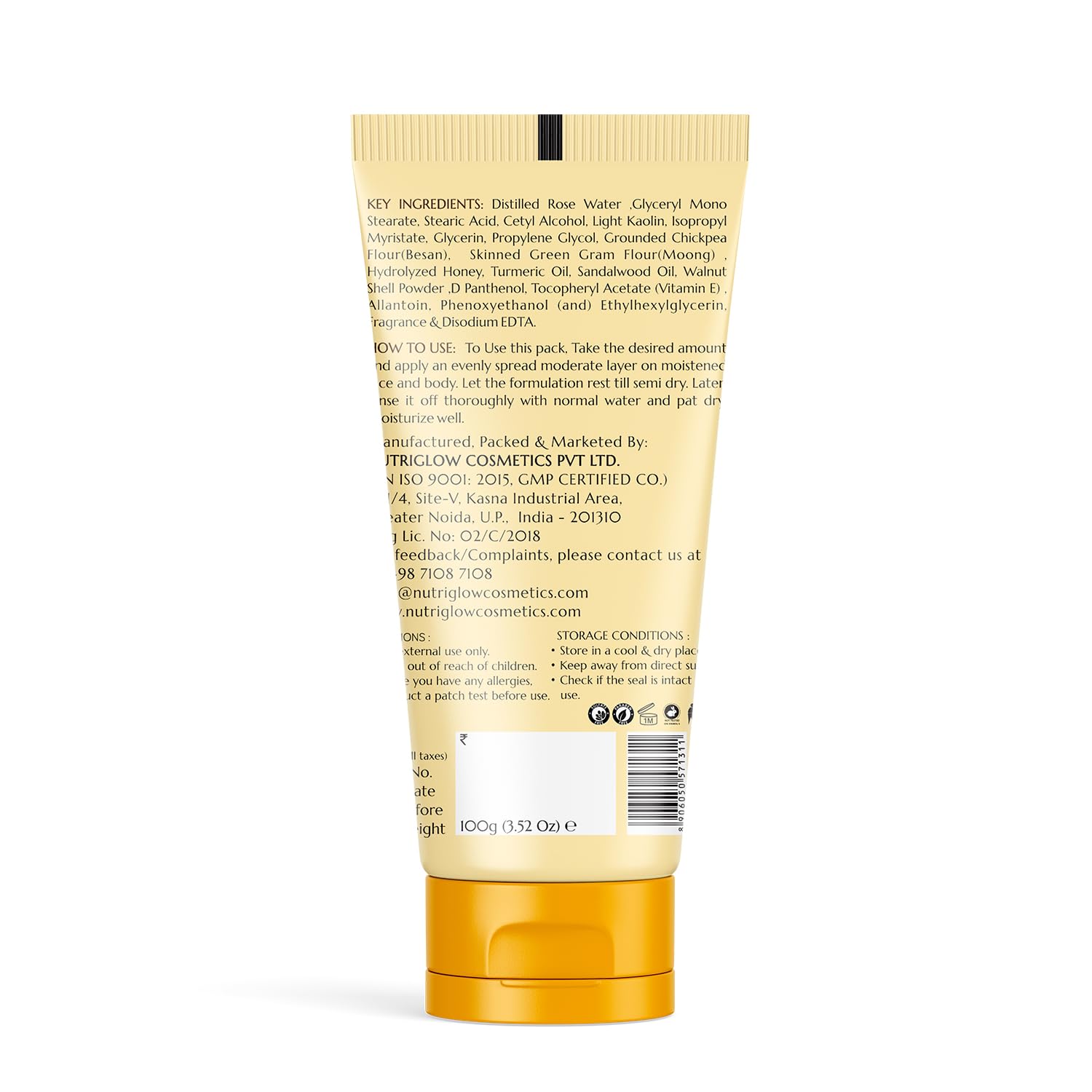 NutriGlow Natural Ubtan Face & Body Pack with Turmeric & Sandalwood for Glowing Skin - 100g | Ayurvedic Skincare for Brightening, Exfoliation & Radiance | Perfect for Bridal Prep, Daily Glow & Spa Days