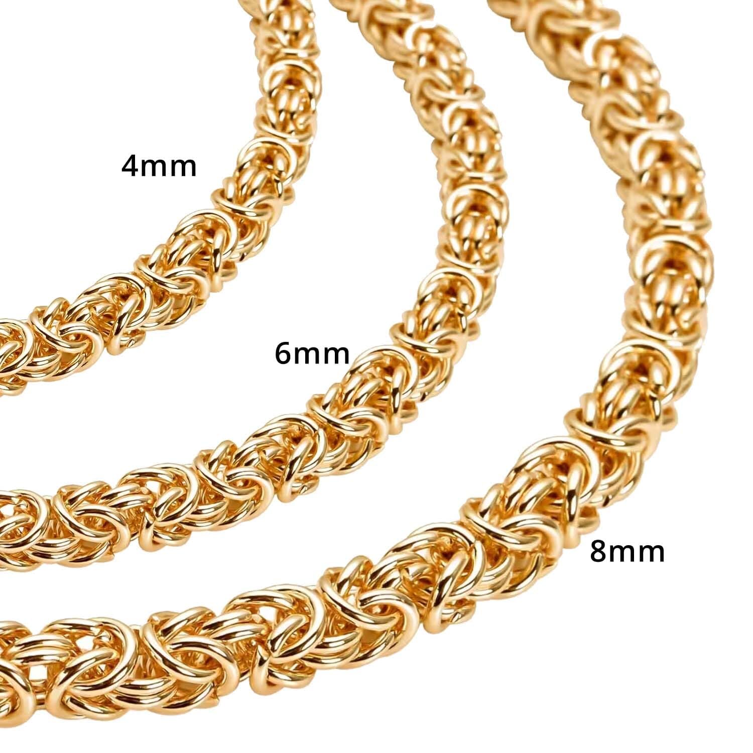 Stainless Steel Byzantine Link Chain Necklace for Women - 20-22 Inch, 92.20 Grams - Elegant Jewelry Gift for Birthday, Anniversary & Special Occasions | Perfect for Evening Wear, Date Nights & Formal Events