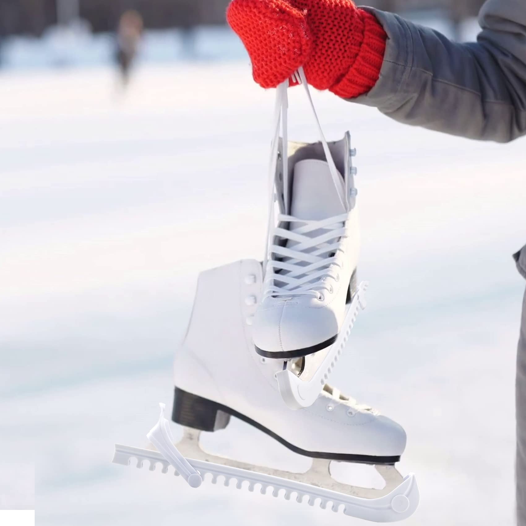 Premium Ice Skate Blade Guards - Adjustable Skate Protectors for Hockey & Figure Skates (1 Pair) - Protect Blades on Concrete, Floors & During Storage