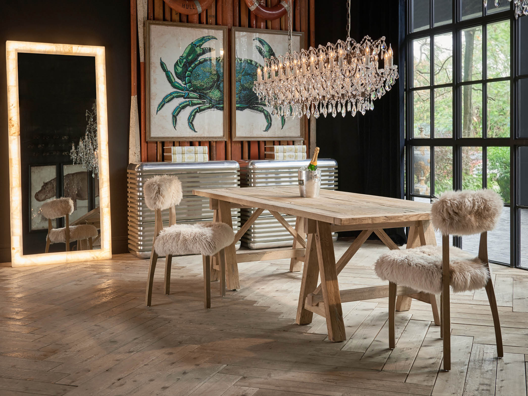 Rustic A-Frame Dining Table - Solid Wood Farmhouse Kitchen Table for 6 - Perfect for Family Gatherings & Dinner Parties